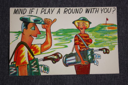 Humour-  Golf - Old Postcard - Golf