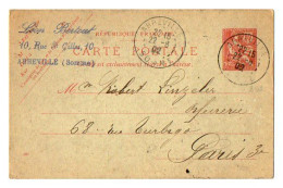 TB 4526 - 1902 - Entier Postal Type MOUCHON - M. Léon BERTOUT à ABBEVILLE Pour M. Robert LINZELER, Orfèvre à PARIS - Standard Postcards & Stamped On Demand (before 1995)