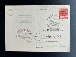 GERMANY 1948 POSTCARD LEIPZIG 09-07-1948 DUITSLAND DEUTSCHLAND SST PADAGOGISCHER KONGRESS - Postwaardestukken