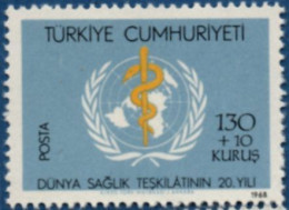 Turkey 1968 World Health Organisation 1 Value Mi 2094, Aesculape TR 68-06 - WHO