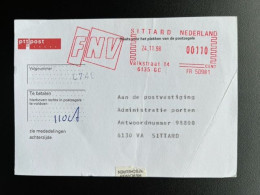 NETHERLANDS 1998 POSTCARD POSTAGE DUE SITTARD 24-11-1998 NEDERLAND FNV PORT NABETALING FRANKEERKOSTEN - Lettres & Documents