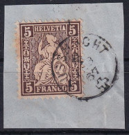 Zumst. 30 / MiNr. 22 Schweiz 1862, 1. Okt./1881. Freimarken: Sitzende Helvetia, Fingerhutstempel KÜSSNACHT Ausschnitt - Used Stamps