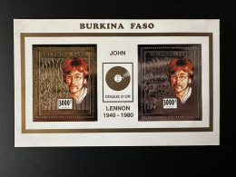 Burkina Faso 1996 Mi. Bl. 167 John Lennon Music Musik Musique Gold Silver Or Argent - Cantantes