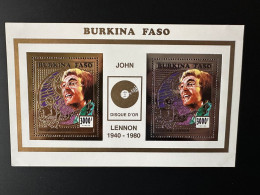 Burkina Faso 1996 Mi. Bl. 168 John Lennon Gold Music Musik Musique Silver Or Argent - Zangers