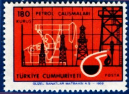 Turkey 1969 Oil Industry, 1 Value Mi 2134, MNH Oil DerrickTR 69-05 J - Other (Earth)