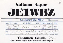 AK 195686 QSL Card - Japan - Saitama - Ageo City - Radio Amateur