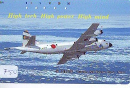 TELECARTE JAPON * MILITAIRY AVION  (750)  Flugzeuge * Airplane * Aeroplano * PHONECARD JAPAN * ARMEE * LEGER VLIEGTUIG - Armee