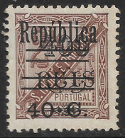 St. Thomas & Prince – 1925 King Carlos Surcharged 40 C. Over 400 R. Over 2 1/2 Réis VARIETY Mint Stamp - St. Thomas & Prince
