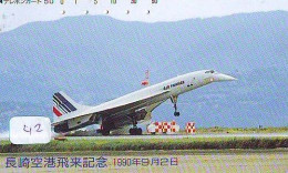 Télécarte Japon * Avion * 390-05512 * CONCORDE (42)  Air France - Japan Air Plane Phonecard * Aeroplani Aeroplanos - Flugzeuge