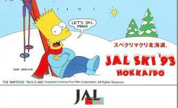 Télécarte Japon * BD COMICS * THE SIMPSONS  (32) Japan Phonecard Telefonkarte * Cartoon Cinema * JAL - Comics