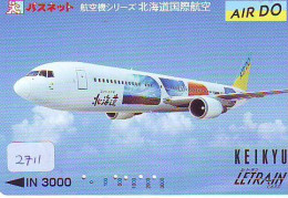 Télécarte  JAPON * AIRPLANE *  *  (2711)  AVIATION * AIRLINE Phonecard  JAPAN  * FLUGZEUG * VLIEGTUIG - Avions