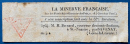 Devant De Bande Periodiques Journal " La Minerve Française " Avec Marque N°2636 Rouge Triangle " PERI / ODIQ/FRANCS " RR - Periódicos
