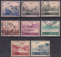 Flugpost Zumst. 27-34 / MiNr. 387-394 Schweiz Gestempelte Serie - Usati