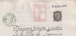1876-PS-13 ESPAÑA SPAIN REVENUE SEALLED PAPER SOC TIMBRE MADRID 1876 SELLO 4to.  - Fiscales