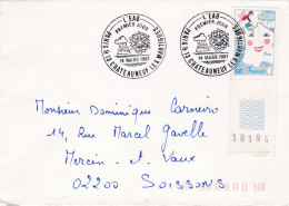 Cachet FDC--1981--lettre De CHATEAUNEUF LES MARTIGUES-13 Pour SOISSONS-02...tp L'eau.. - 1980-1989