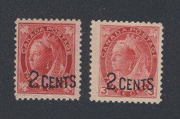 2x Canada Provisional Stamps #87-ML F+ #88-Numeral F/VF Guide Value = $50.00 - Ongebruikt