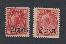 2x Canada Provisional Stamps #87-ML F+ #88-Numeral F/VF Guide Value = $50.00 - Unused Stamps