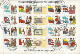 Cuba 1990  History Of Latin America (o) Mi.3418-3437  (Mini Sheet) - Usati