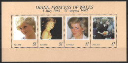 BELIZE....QUEEN ELIZABETH II...(1952-22..)...." 1998..".....DIANA PRINCESS OF WALES....MS1226....MINI SHEET...MNH... - Familles Royales