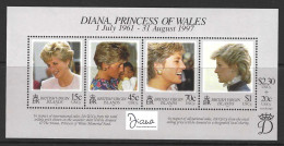 Br VIRGIN Is....QUEEN ELIZABETH II...(1952-22..)...." 1998.."....DIANA PRINCESS OF WALES....MS989.....MINI SHEET...MNH. - Familles Royales