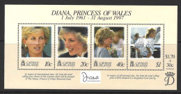 CAYMAN  Is....QUEEN ELIZABETH II...(1952-22..)...." 1998.."....DIANA PRINCESS OF WALES....MS858.....MINI SHEET...MNH. - Familles Royales