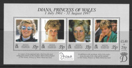 B.A.T.....QUEEN ELIZABETH II...(1952-22..)...." 1998.."....DIANA PRINCESS OF WALES....MS280.....MINI SHEET...MNH. - Familles Royales