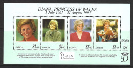 SAMOA.....QUEEN ELIZABETH II...(1952-22..)...." 1998.."....DIANA PRINCESS OF WALES....MS1028....MINI SHEET...MNH. - Familles Royales