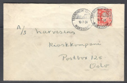 Norway. Stamp Sc. 311 On Letter, Sent From Trondheim On 10.07.1954 To Oslo. - Cartas & Documentos