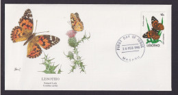 Lesotho Südafrika Fauna Tiere Schmetterling Schöner Künstler Brief - Lettres & Documents
