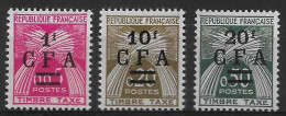 Réunion 1949/50 Taxe N°45/47** Cote 37€ - Portomarken