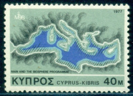1977 Environmental Protection,biosphere Program,Mediterranean Map,Cyprus,476,MNH - Clima & Meteorología