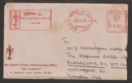 India 1958 Meter Franking Cancellation From Lakshmi Group  WITH DELIVERY CANCELLATION (A39) - Covers & Documents