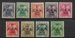 Réunion 1949/50 Taxe N°36/44* Cote 40€ - Strafport