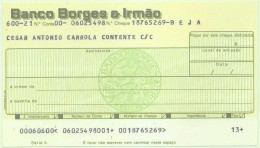 Banco Borges & Irmão - Beja - ( 1937 - 1996 ) - Serie A - Cheque - Portugal - Chèques & Chèques De Voyage