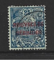 New Hebrides French 1908 Overprints On New Caledonia 25c Blue FU - Oblitérés