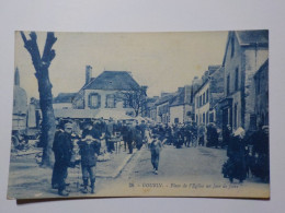 GOURIN  Place De L'Eglise Un Jour De Foire - Gourin