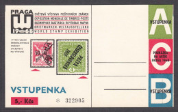 Czechoslovakia 1980 - Stamps Exhibition PRAGA'68, Ticket For The Exhibition - Altri & Non Classificati