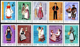 FINLAND 1972-73 Folklore: Traditional Costumes. 2 Strips, MNH - Costumes