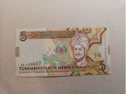 Billete De TURKMENISTAN, De 5 MANAT, Año 2009, Serie AA, UNC - Turkménistan