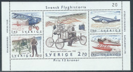 1984 SVEZIA FOGLIETTO STORIA DELL'AVIAZIONE MNH ** - F2 - Hojas Bloque