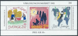 1985 SVEZIA FOGLIETTO ANNO DELLA GIOVENTU MNH ** - F2 - Blocks & Sheetlets