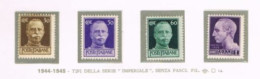 ITALIA REGNO   - UNIF. 516.519  - 1944  IMPERIALE SENZA FASCI E CON FILIGRANA RUOTA  (COMPLET SET OF 4)  - MINT** - Nuovi