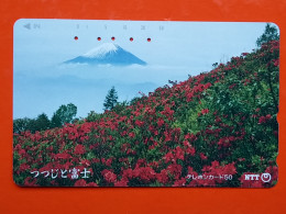 T-81- JAPAN -JAPON, NIPON, TELECARD, PHONECARD NTT JP-251-130 Azaleas And Mt. Fuji - Japan