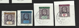 New Hebrides 1908 Overprints On Fiji 2d - 6d  FU On 4 Separate Pieces - Oblitérés