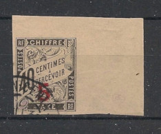 INDOCHINE - 1905 - Taxe TT N°YT. 2 - Type Duval 5 Sur 40c Noir - Bord De Feuille - Oblitéré / Used - Strafport