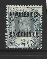 New Hebrides 1910 Overprints On Fiji 2d Grey FU , SOTN Vila Cds In Blue - Oblitérés
