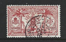 New Hebrides French 1911 Definitives 10c Red  FU , 1912 Cds - Used Stamps