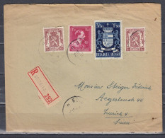 Aangetekende Brief Van Soignies Naar Zurich (Zwitserland) - 1935-1949 Piccolo Sigillo Dello Stato