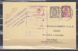 Postkaart Van Lessines Naar Peruwelz - 1935-1949 Petit Sceau De L'Etat