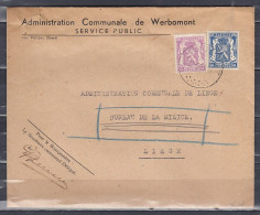 Brief Van Werbomont Naar Liege - 1935-1949 Kleines Staatssiegel